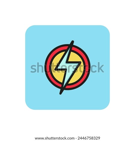Line icon of high voltage symbol in circle. Electricity, electric charge, spark. Energy symbol. Can be used for pictograms, web icons, buttons