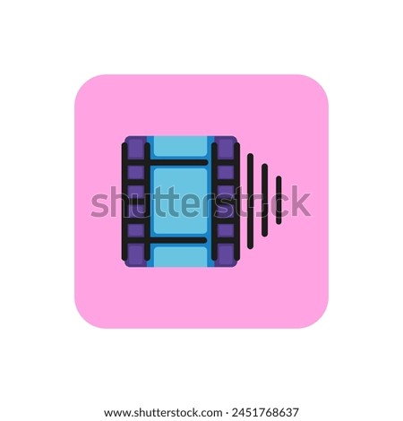 Icon of multiple video clips icon. Editing, film strip, cinematography. Production concept. Can be used for topics like multimedia, movie, playlist