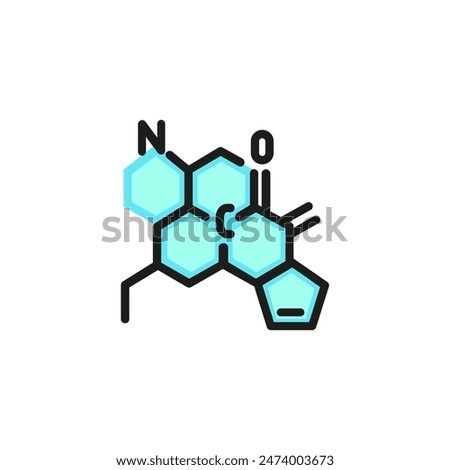 Chemical formula line icon. Structure, bond, compound, molecule. Chemistry concept. Can be used for topics like science, medicine, microbiology, education.