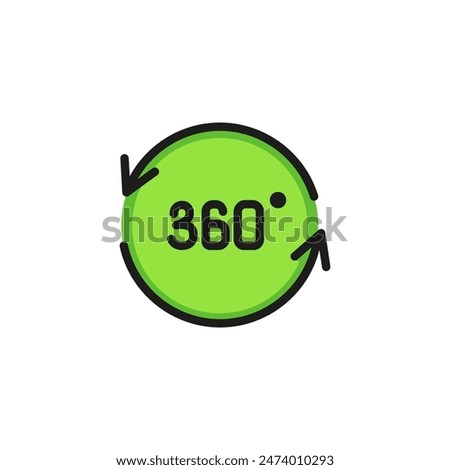 Anticlockwise rotation line icon. Arrow, direction, circle. Cycling concept. Vector illustration can be used for topics like virtual reality, 3D modeling, view