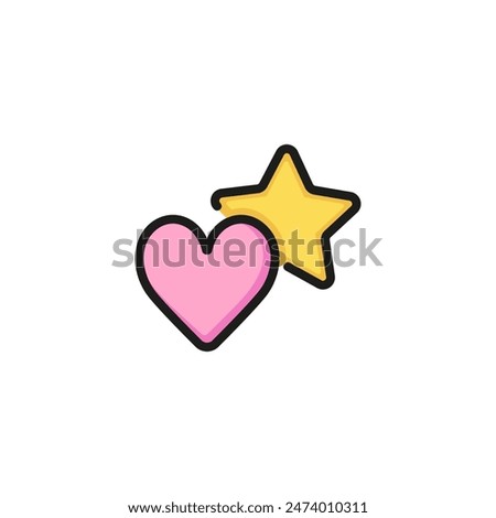 Add to favorites line icon. Bookmark, evaluation, heart and star. Feedback concept. Vector illustration can be used for topics like rating, shopping, online store
