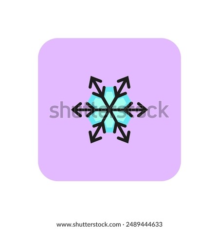 Acerous snowflake line icon. Snow, frost, pattern on frozen window. Winter concept. Vector illustration can be used for topics like weather, holiday, season