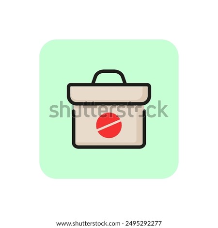 First aid kit line icon. Briefcase, medical service, storage. Ambulance concept. Vector illustration can be used for topics like emergency, hospital, accident