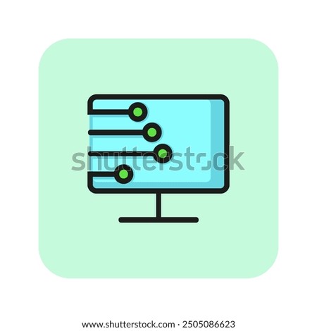 Monitor settings line icon. Switch, monitor, installing program. Configuration concept. Vector illustration can be used for topics like technology, desktop, software