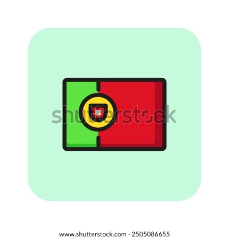 Portugal flag line icon. National symbol, country, Independence day. Portugal concept. Vector can be used for topics like travel, geography, holiday