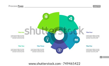Pie Chart with Five Elements Template