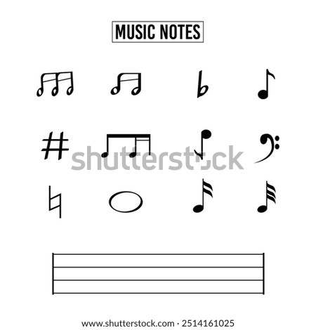 multiple music notes vector design
