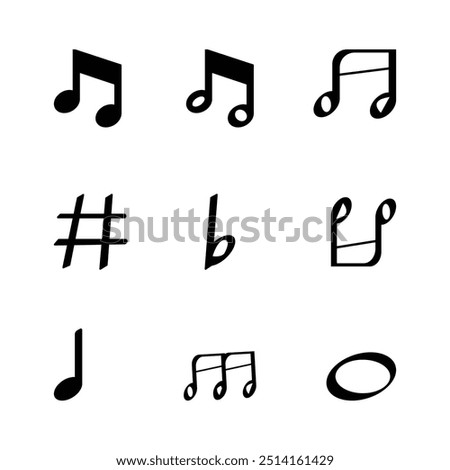 music notes vector design with multiple elements
