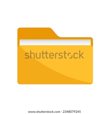 Folder with documents. Open folder icon. Isolated on white background.	
