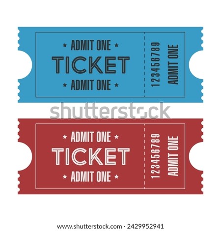 Vector tickets. Isolated on a white background. Flat design.	
