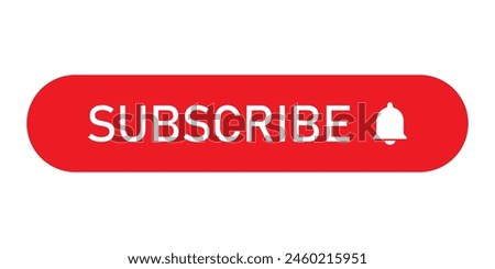 Subscribe with bell icon. Vector illustration. Flat design.	

