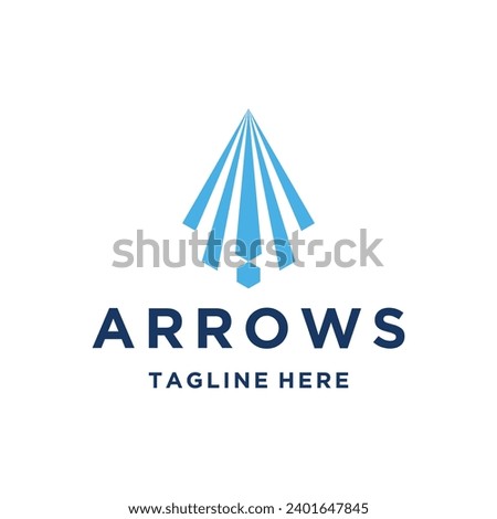 Arrow Gliding Up For Airplane Aviation Logo Design
