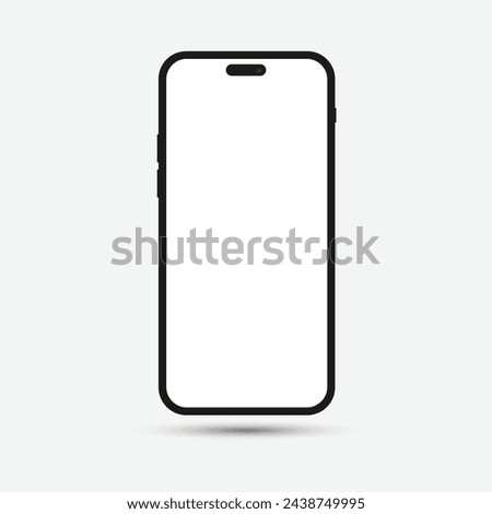 Smartphone outline icon. Mobile or cell phone screen frame design. Modern smart device line silhouette. Vector illustration.	
