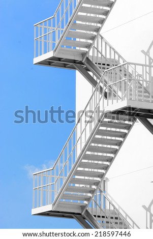 Outdoor white steel stair