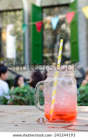 Italian strawberry soda in a party