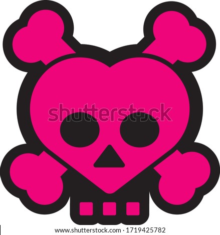 Vector Heart with Crossbones | Download Free Vector Art | Free-Vectors