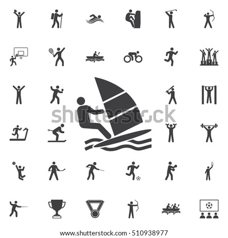 Windsurfing Icon Vector Illustration on the white background. Sport icons universal set for web and mobile