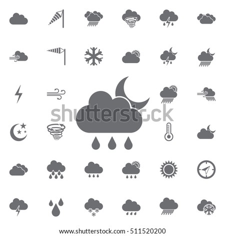 cloudy, rainy and lunar day icon. Weather icons universal set for web and mobile