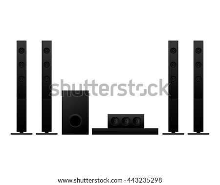 Home theater isolated on white background vector illustration