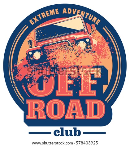 Off-road car logo, safari suv, expedition offroader.