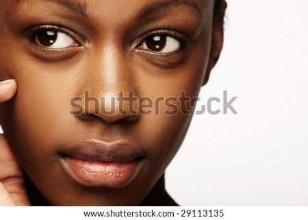 African Woman With Natural Make-Up Headshoot Stock Photo 29113135 ...