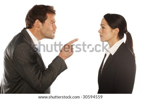 Work Colleagues Arguing On White Background Stock Photo 30594559 ...