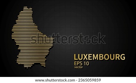  Vector gold map of Luxembourg, futuristic modern website background or cover page .