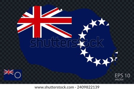 Vector map of Cook Islands. Vector design isolated on grey background.
