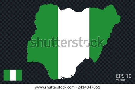 Vector map of Nigeria. Vector design isolated on grey background.
