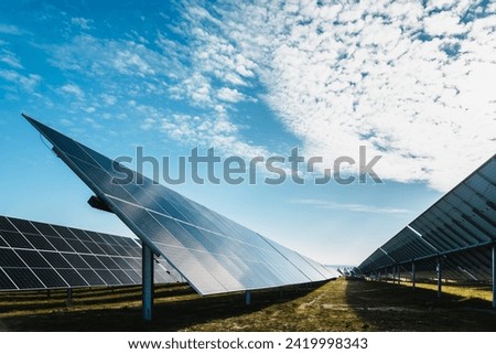 Similar – Foto Bild ein moderner Solarpark von oben