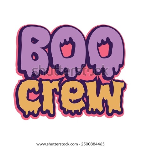 Boo Crew, Funny Halloween shirt design vector,  Retro Halloween illustration, Quotes Halloween Typography T-shirt design