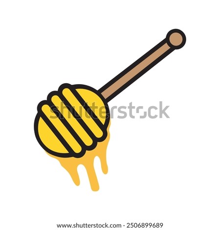 Honey Dipper Design, Honey Drizzler Clipart Design,  Honey isolated, Honey spoon Illustration, Dipper Graphics 