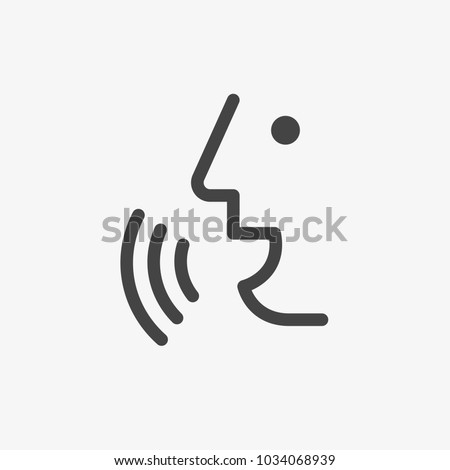 Voice recognition concept. Voice control Black line, online, thin trendy logo, flat adaptation design for  web, website, mobile app, EPS isolated on white