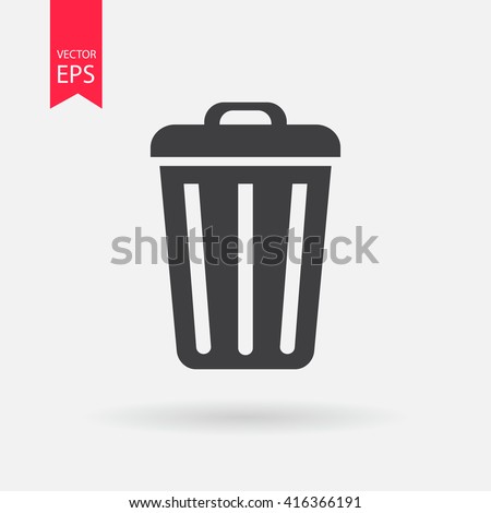 Delete icon vector, Trash can, bin, Garbage sign isolated on white background. Trendy Flat style for graphic design, Web site, UI. EPS10