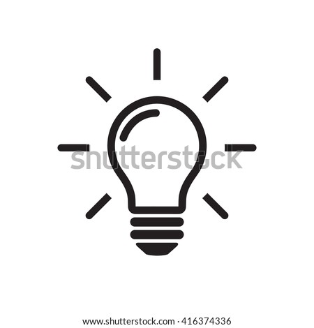 Light Bulb line icon vector,  isolated on white background. Idea sign, solution, thinking  concept. Lighting Electric lamp. Electricity, shine. Trendy Flat style for graphic design, Web site, UI. EPS Imagine de stoc © 