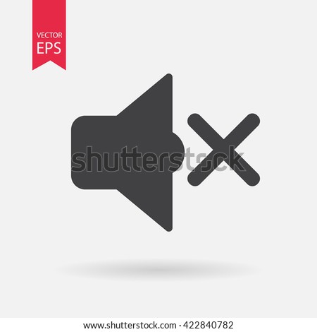 Sound on off icon vector, Volume, Mute button. Speaker sign Isolated on white background.  Audio waves. Flat style for graphic design, logo, Web site, social media, UI, mobile app, EPS