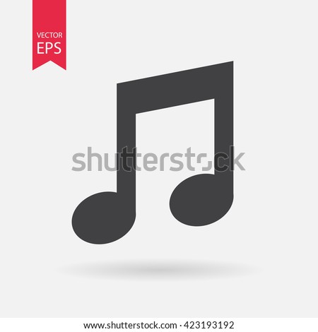 Music icon vector, Melody, song, note, sound, audio sign Isolated on white background. Trendy Flat style for graphic design, logo, Web site, social media, UI, mobile app, EPS10