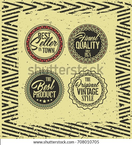 Vintage retro style label badges