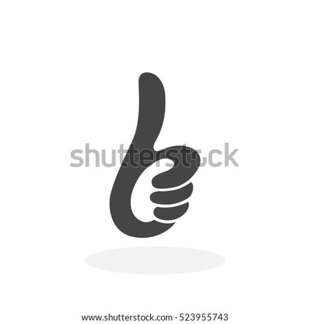 Thumbs up icon isolated on white background. Thumbs up vector logo. Flat design style. Modern vector pictogram for web graphics - stock vector
