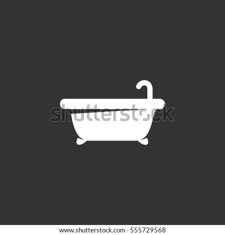 Bath icon isolated on black background. Bath vector logo. Flat design style. Modern vector pictogram for web graphics - stock vector