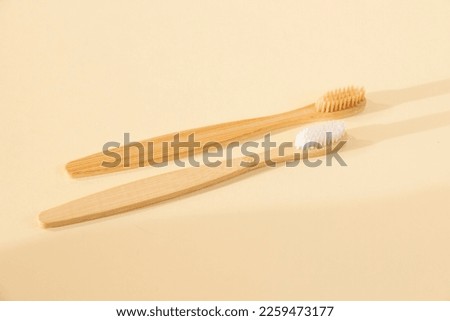 Similar – Image, Stock Photo Bamboo toothbrushes