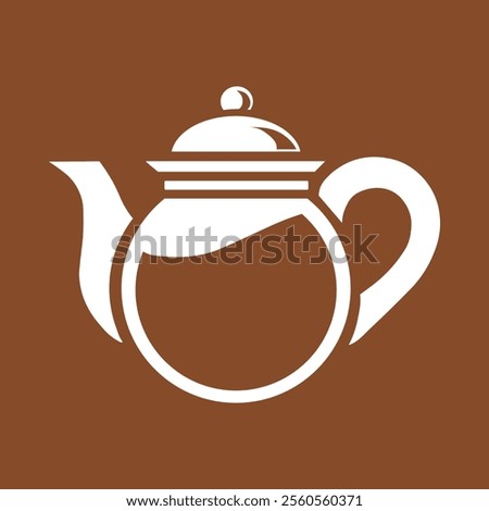 Teapot icon vector illustration, teapot logo, white tea pot silhouette, for resturant or coffee shop menu, teatime, coffee pot