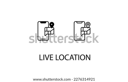 Live location double icon design stock illustration