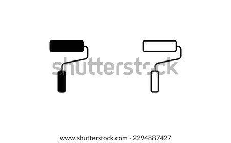 Paintroller icon design with white background stock illustration