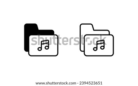Music Folder icon design with white background stock illustration