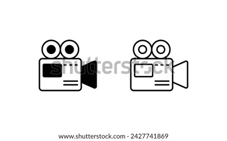 Videocamera icon design with white background stock illustration