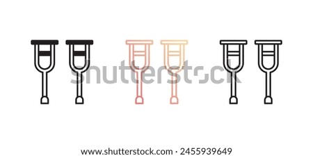 Crutch icon design with white background stock illustration