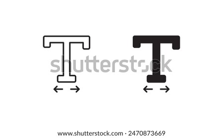 Text Width icon design with white background stock illustration