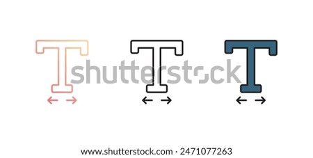 Text Width icon design with white background stock illustration