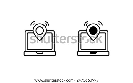 Digital Nomad icon design with white background stock illustration